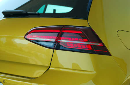 the tail lights on a luxury passenger carの写真素材