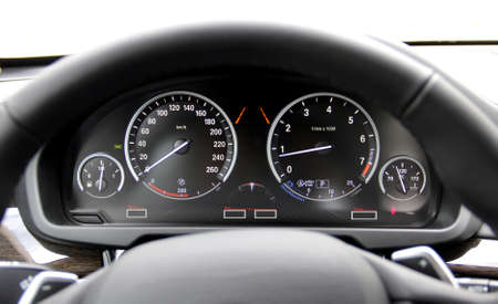 car illuminated dashboard in a hybrid car