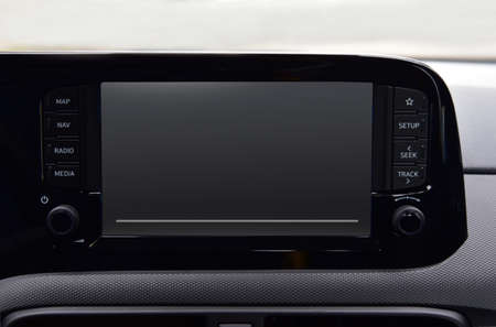 Screen multimedia system on dashboard in a modern car