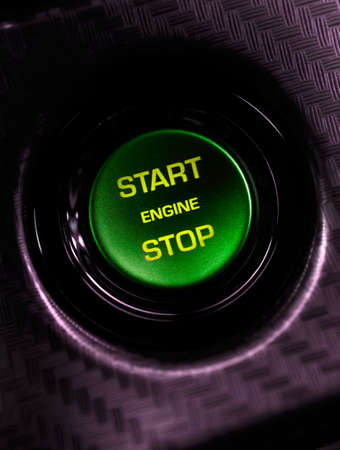 Car engine start and stop buttonの写真素材