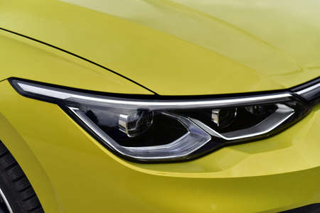 Headlights on a modern passenger car
