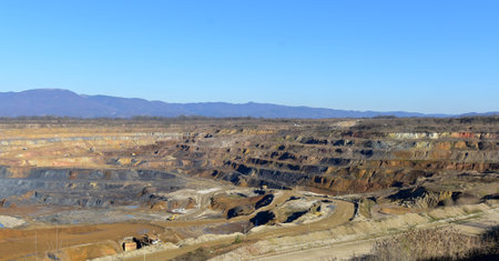 Large open pit mine for ore mining and exploitation