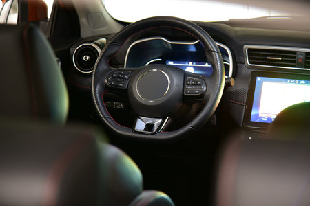 Steering wheel in the new car