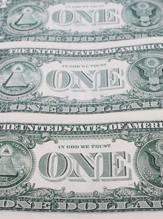 American dollars background made from one dollar billsの写真素材