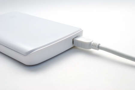 Portable external hard drive with mini USB connectionの写真素材