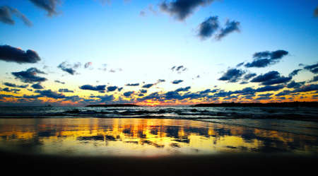 Beautiful dramatic sunset on Mediterranean seaの写真素材
