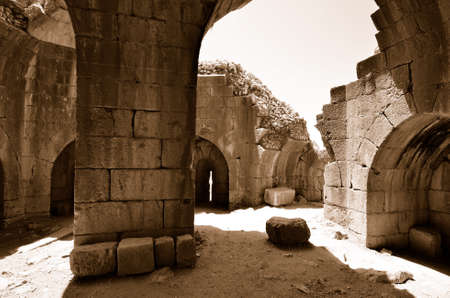 Fragment of the Nimrod Fortress,  a medieval fortress in the northern Israel.のeditorial素材