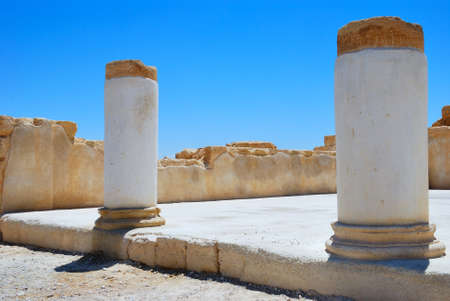 Ruins of ancient temple. Masada, Israelの写真素材