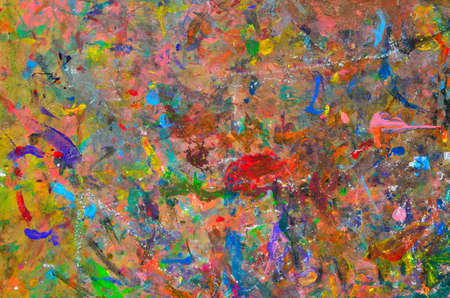 Abstract multicolored background (board for mixing of paints)の写真素材