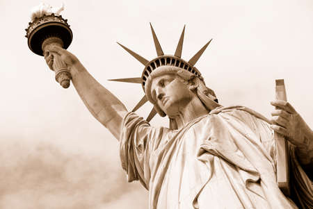 American symbol - Statue of Liberty. New York, USA. Sepiaの写真素材
