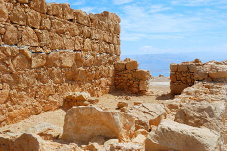 Shattered fragment of ancient ruins. Masada, Israel.の写真素材
