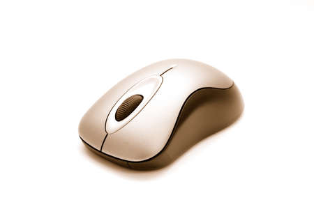 Wireless computer mouse isolated on white background. Sepiaの写真素材