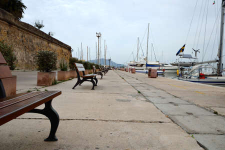 Early morning on the seafront. Alghero. Sardiniaの写真素材