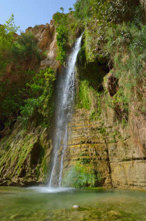 David's Waterfall. En Gedi Nature Reserve, Israelの写真素材