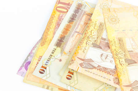 Saudi Arabia money on white background.の写真素材