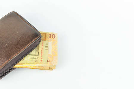 Saudi Arabia money on white background.の写真素材