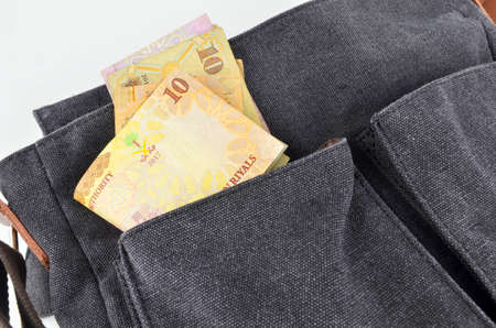 Saudi Arabia money on white background.の写真素材