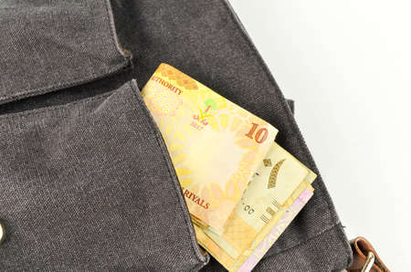 Saudi Arabia money on white background.の写真素材