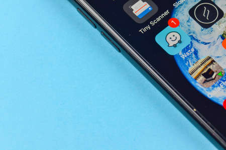 Puchong, Malaysia - July 28, 2019; Waze was founded in 2008 in Israel and is a community-driven GPS...