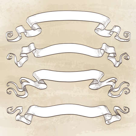 Set of banners. Vintage ribbons.のイラスト素材