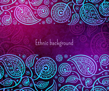 Ethnic background. Oriental decorative pattern. Boho style vector illustration.のイラスト素材
