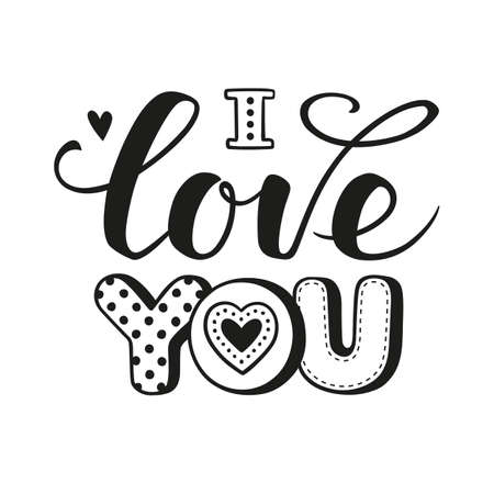 I love you calligraphic Letteringのイラスト素材