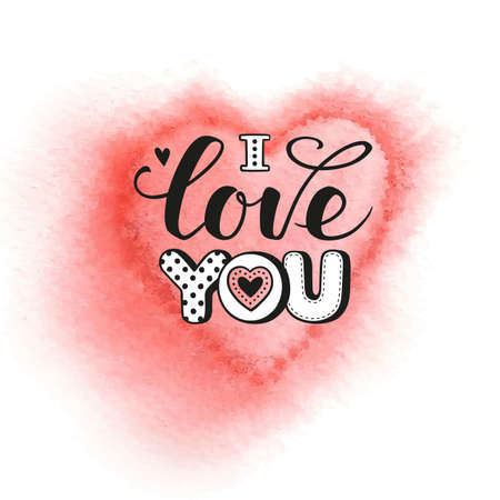 I love you calligraphic Letteringのイラスト素材