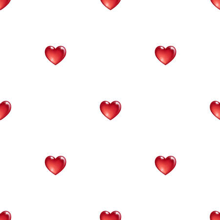 Seamless pattern with 3d hearts. Valentines day background. Vector illustration.のイラスト素材
