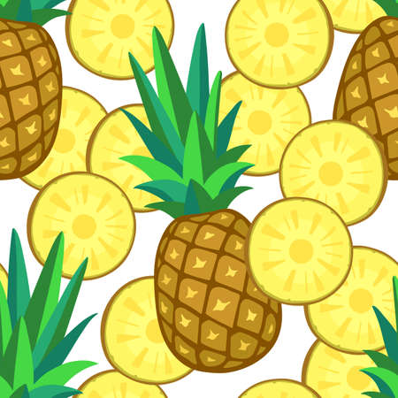 Seamless pattern with pineapple. Vector illustrationの写真素材