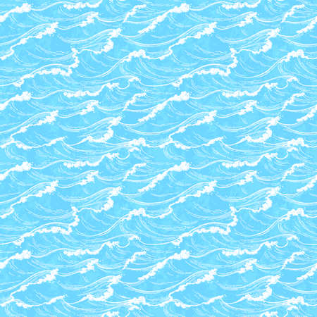 Sea waves pattern.のイラスト素材