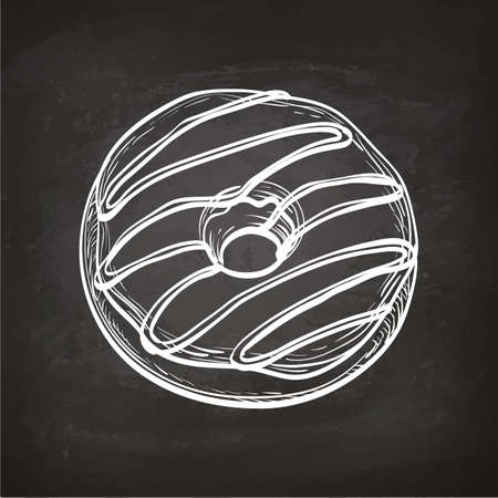 Donut sketch on chalkboard.のイラスト素材