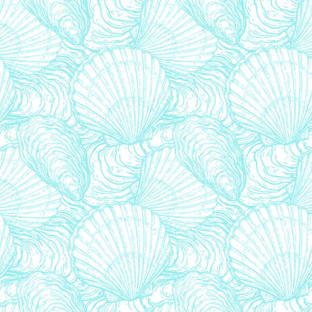 Seamless pattern with seashellsのイラスト素材