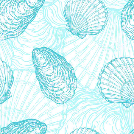 Seamless pattern with seashellsのイラスト素材