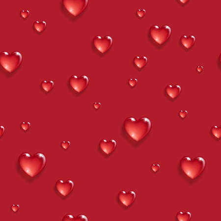 Seamless pattern with 3d hearts.