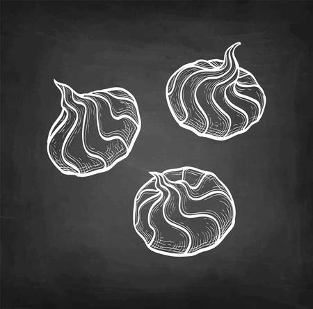 Chalk sketch of meringue cookiesのイラスト素材