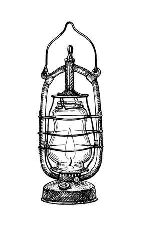 Ink sketch of kerosene lamp.のイラスト素材