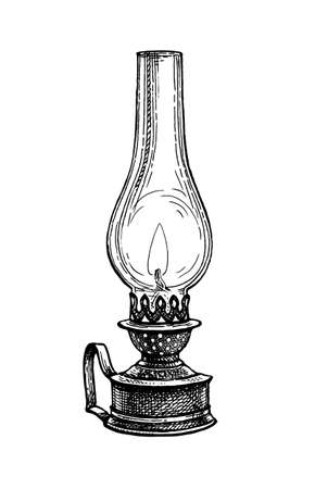 Ink sketch of kerosene lamp.のイラスト素材
