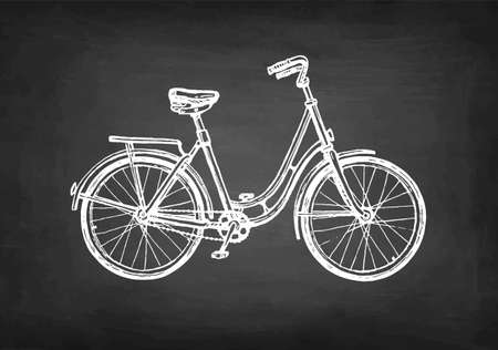 Chalk sketch of vintage bicycle.のイラスト素材
