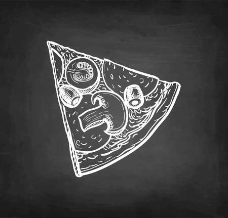 Chalk sketch of pizza.のイラスト素材