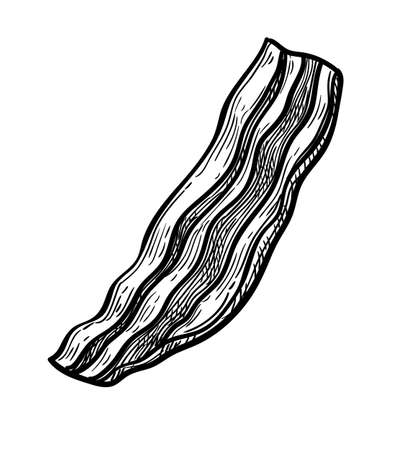 Ink sketch of fried bacon.のイラスト素材