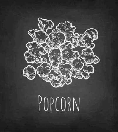 Chalk sketch of popcorn.のイラスト素材