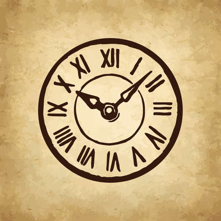 Ink sketch of clock dial face.のイラスト素材