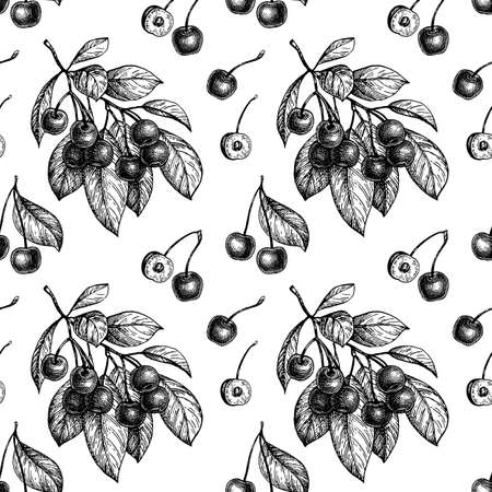 Cherry seamless pattern.のイラスト素材