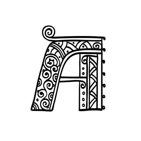 Vintage initial letter A.のイラスト素材