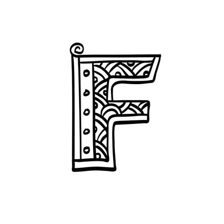 Vintage initial letter F.のイラスト素材