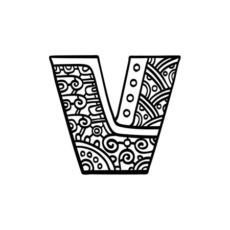 Vintage initial letter V.のイラスト素材