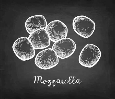 Chalk sketch of mozzarella cheese.のイラスト素材