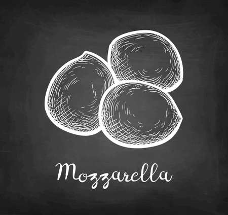 Chalk sketch of mozzarella cheese.のイラスト素材
