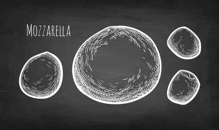 Chalk sketch of mozzarella cheese.のイラスト素材