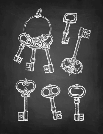 Vintage keys collection.のイラスト素材